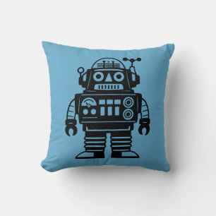 Retro-Mid-Century-inspirierter Roboter Kissen