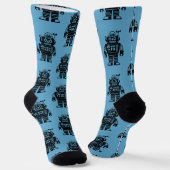 Retro-Mid-Century-inspiriertes Roboter-Muster Socken (Gewinkelt)
