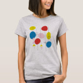 Retro Mid Century Mod Atomic Art | Gelb und Blau T-Shirt (Vorderseite)