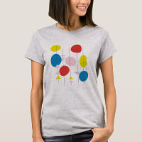 Retro Mid Century Mod Atomic Art | Gelb und Blau