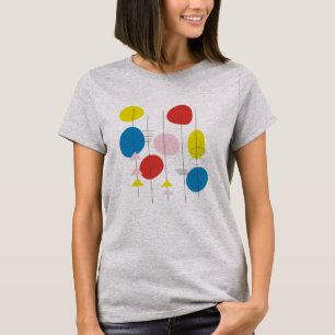 Retro Mid Century Mod Atomic Art   Gelb und Blau T-Shirt