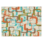Retro Mid Century Mod Atomic Space Age Teal Olive Tischdecke (Vorderseite (Horizontal))