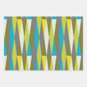 Retro Mid Century Mod Atomspace Age Blue Green Geschenkpapier Set (Vorderseite)