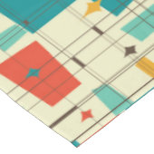 Retro Mid Century Mod Atomzeitalter Aquamarin Red Tischdecke (Schrägansicht)