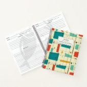 Retro Mid Century Mod Atomzeitalter Aquamariner Re Notizblock (Innenseite)