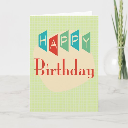 Retro Mid-Century Mod Birthday Card Karte (Vorderseite)