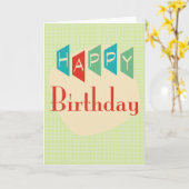 Retro Mid-Century Mod Birthday Card Karte (Gelbe Blume)