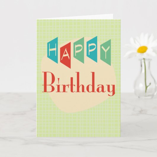 Retro Mid-Century Mod Birthday Card Karte (Kleine Pflanze)