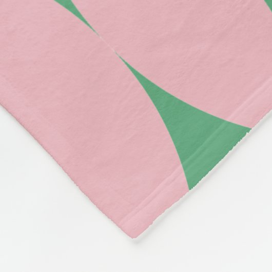 Retro Mid Century Mod Formen Muster | Rosa grün Fleecedecke (Ecke)