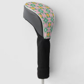 Retro Mid Century Mod Formen Muster | Rosa grün Golf Headcover (angewinkelt)
