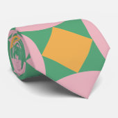 Retro Mid Century Mod Formen Muster | Rosa grün Krawatte (Gerollt)