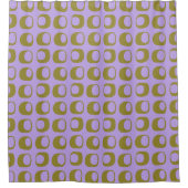 Retro Mid Century Mod Pattern Olive and Lavender Duschvorhang (Vorderseite)