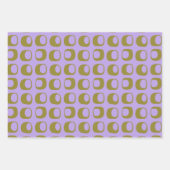 Retro Mid Century Mod Pattern Olive and Lavender Geschenkpapier Set (Vorderseite 2)