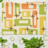 Retro Mid Century Modern Abstract Pattern Geschirrtuch (Gefaltet)