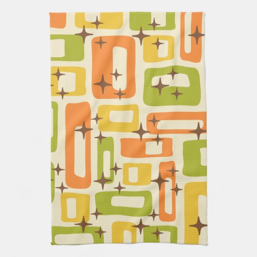 Retro Mid Century Modern Abstract Pattern Geschirrtuch (Vertikal)
