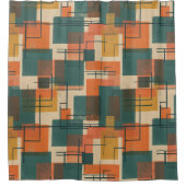 Retro-Mid-Century-Modern-Abstraktes Muster Duschvorhang (Vorderseite)
