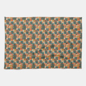 Retro-Mid-Century-Modern-Abstraktes Muster  Geschirrtuch (Horizontal)