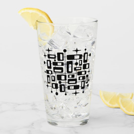 Retro-Mid-Century-Modern-Atom-Abstrakt Glas (Vorderseite Ice)