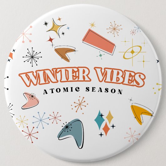 Retro-Mid-Century-Modern-Atom-Winter-Vibes Button (Vorderseite)
