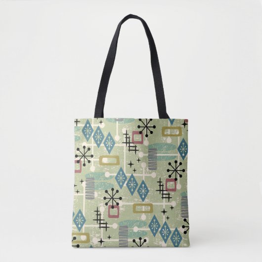 Retro-Mid-Century-Modern-Atomare-Abstraktion Tasche (Vorderseite)