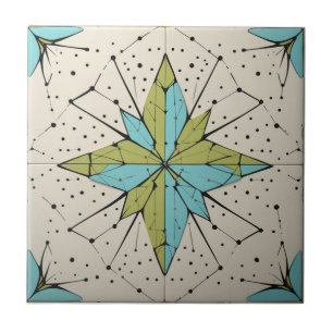 Retro-Mid-Century-Modern-Atomares-Geometrisches-Mu Fliese