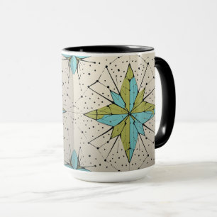 Retro-Mid-Century-Modern-Atomares-Geometrisches-Mu Tasse