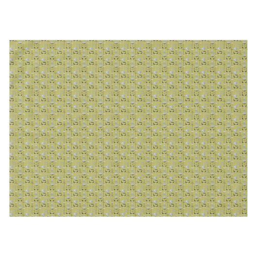 Retro Mid Century Modern Atomic Geometric Green Tischdecke (Vorderseite (Horizontal))