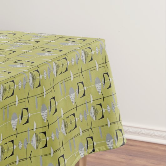 Retro Mid Century Modern Atomic Geometric Green Tischdecke (Beispiel)