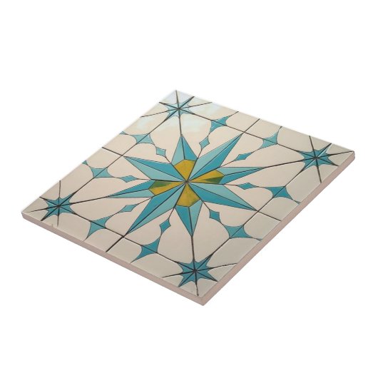 Retro Mid Century Modern Atomic Geometric Pattern Fliese (Seite)