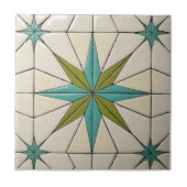 Retro Mid Century Modern Atomic Geometric Pattern Fliese (Vorderseite)