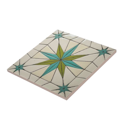 Retro Mid Century Modern Atomic Geometric Pattern Fliese (Seite)