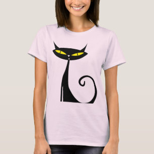 Retro-Mid-Century-Modern-Atomzeitalter-Mod-Schwarz T-Shirt