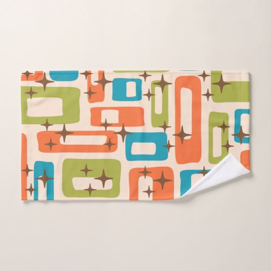 Retro Mid Century Modern Badhandtuch Set (Handtuch)