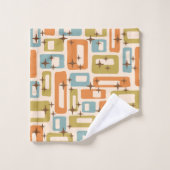 Retro Mid Century Modern Badhandtuch Set (Waschlappen)