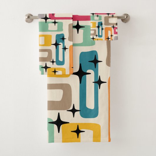 Retro Mid Century Modern Badhandtuch Set (Insitu)