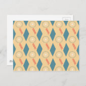 Retro Mid Century Modern Circles Pfeile Diamanten Postkarte (Vorne/Hinten)
