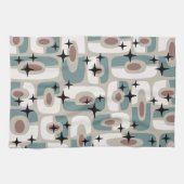 Retro Mid Century Modern Cosmic Abstract Pattern Geschirrtuch (Horizontal)