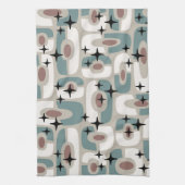 Retro Mid Century Modern Cosmic Abstract Pattern Geschirrtuch (Vertikal)