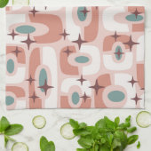 Retro Mid Century Modern Cosmic Abstract Pattern Geschirrtuch (Gefaltet)