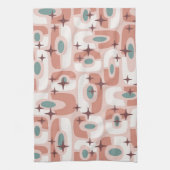 Retro Mid Century Modern Cosmic Abstract Pattern Geschirrtuch (Vertikal)