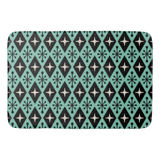 Retro-Mid-Century-Modern-Diamant-Sternenmuster Badematte (Vorderseite)