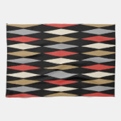 Retro-Mid-Century-Modern-Diamantmuster Geschirrtuch (Horizontal)