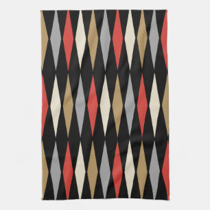 Retro-Mid-Century-Modern-Diamantmuster Geschirrtuch