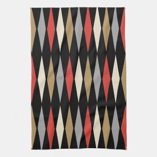 Retro-Mid-Century-Modern-Diamantmuster Geschirrtuch (Vertikal)
