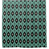 Retro Mid Century Modern Diamond Starburst Pattern Duschvorhang (Vorderseite)