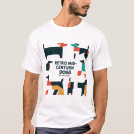 Retro Mid-Century Modern Dogs 50s 60s Style abstra T-Shirt