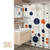 Retro Mid Century Modern Duschvorhang