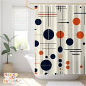 Retro Mid Century Modern Duschvorhang