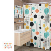 Retro Mid Century Modern Duschvorhang