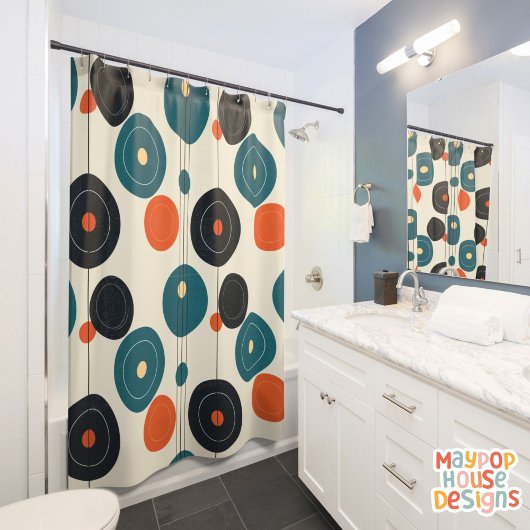 Retro Mid Century Modern Duschvorhang